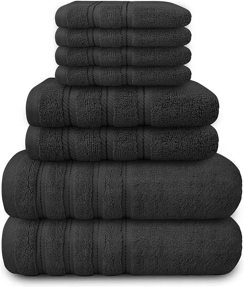 8 Piece Bale Set 100% Egyptian cotton Face Hand Big Bath Towels 600GSM - Towelsbay