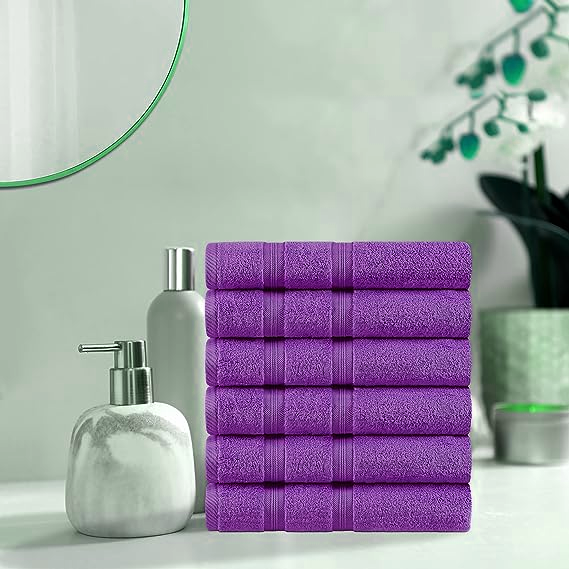 Hotel Premium Hand Bath Towels 100% Soft Cotton 6 Pack Big Hand Towels
