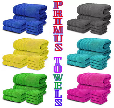 8 Piece Bale Set 100% Egyptian cotton Face Hand Big Bath Towels 600GSM - Towelsbay