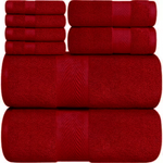 8 Pcs Towel Bale Set 100% Egyptian Cotton Face, Hand Towel, Big Bath Towel 600GSM - Towelsbay