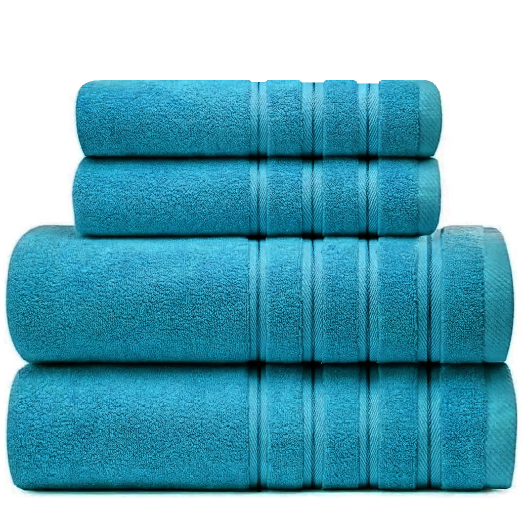 4 Piece 600GSM Zero Twist Towel Bale - 2 Hand Towels, 2 Bath Towels