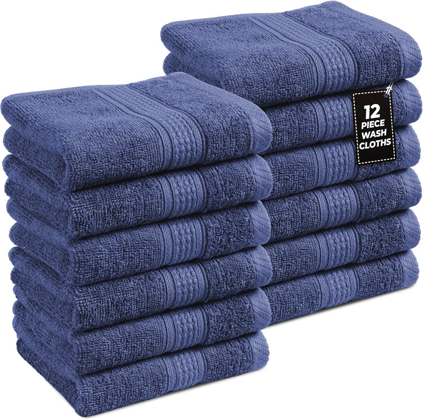 12x Face Cloths Flannels 100% Egyptian Cotton Washcloth Hotel Quality Towels Set