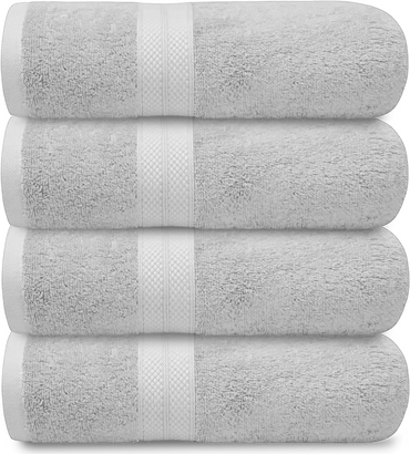 4-Piece Set of 600GSM Bath Sheets - Extra Large and Luxuriously Soft 85 X 165 cm Bath Sheets - Towelsbay