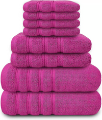 8 Piece Bale Set 100% Egyptian cotton Face Hand Big Bath Towels 600GSM - Towelsbay