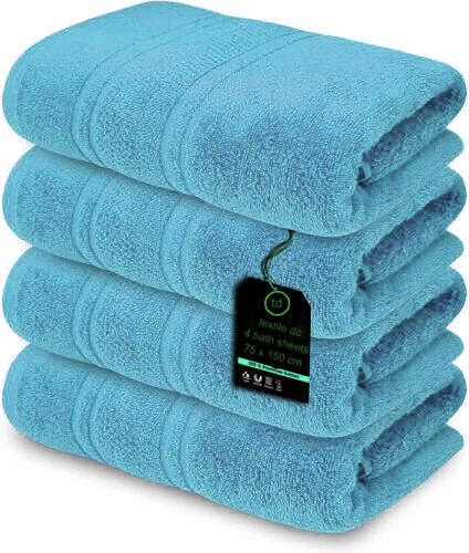4 x Large Jumbo Budget Bath Sheet Towels 100% Egyptian Cotton Bath Sheets Big Towels