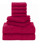 8 Pcs Towel Bale Set 100% Egyptian Cotton Bathroom Face Hand Bath Towels 500 GSM - Towelsbay