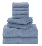 8 Pcs Towel Bale Set 100% Egyptian Cotton Bathroom Face Hand Bath Towels 500 GSM - Towelsbay