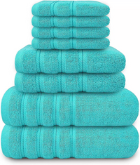 8 Piece Bale Set 100% Egyptian cotton Face Hand Big Bath Towels 600GSM - Towelsbay