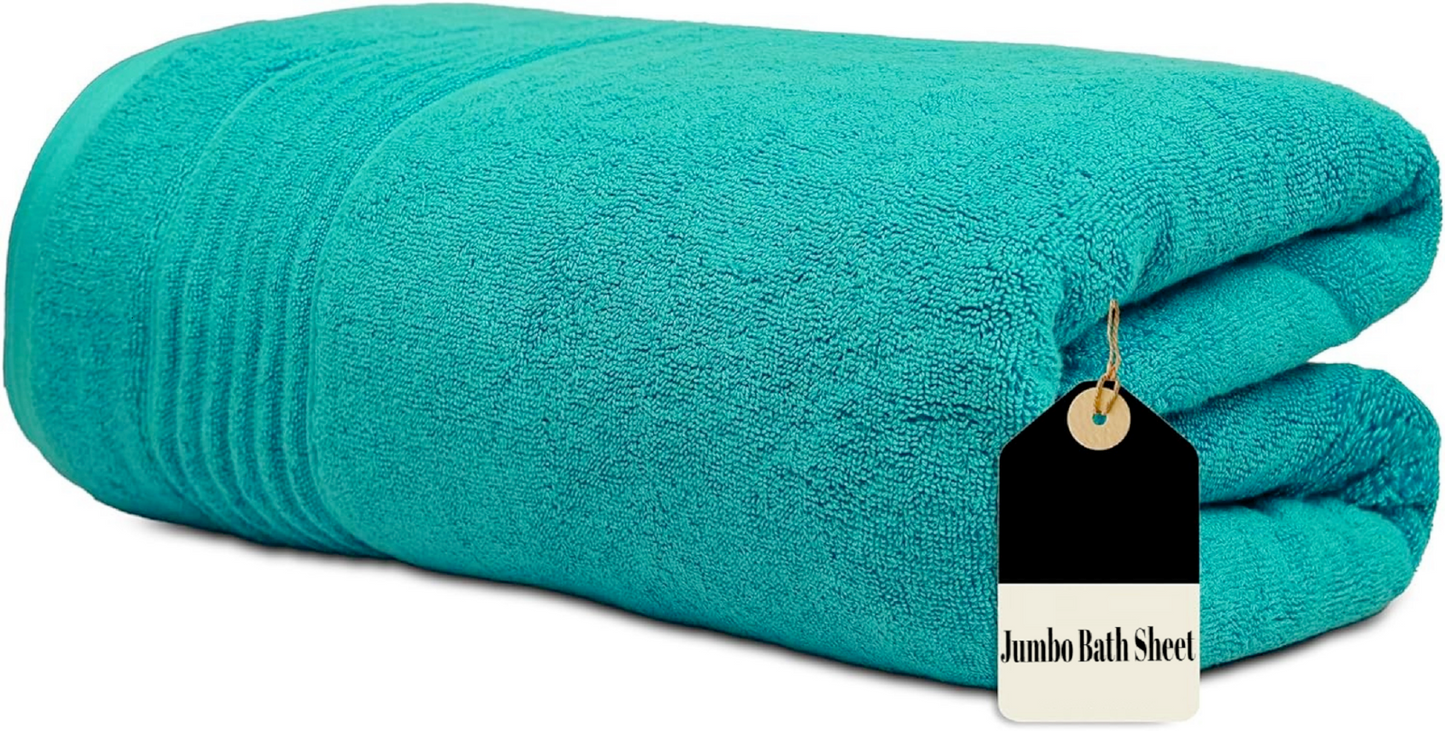 Pure Egyptian Cotton Large Super Jumbo Bath Sheet Big Soft Beach Towels XL (100X 200cm) - Towelsbay