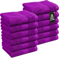 12x Face Cloths Flannels 100% Egyptian Cotton Washcloth Hotel Quality Towels Set