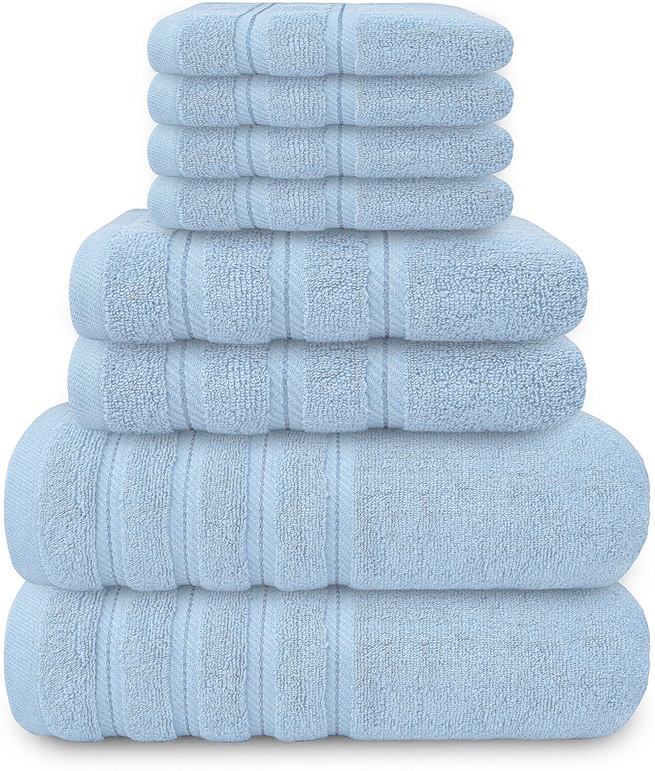 8 Piece Bale Set 100% Egyptian cotton Face Hand Big Bath Towels 600GSM - Towelsbay