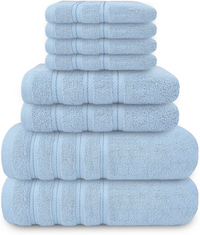 8 Piece Bale Set 100% Egyptian cotton Face Hand Big Bath Towels 600GSM - Towelsbay