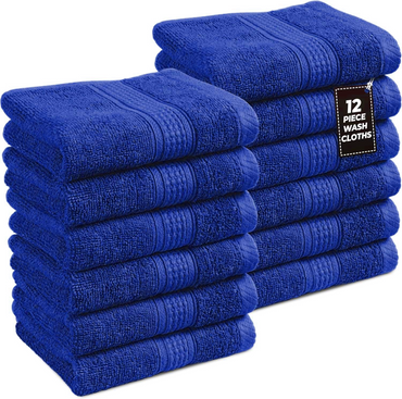 12x Face Cloths Flannels 100% Egyptian Cotton Washcloth Hotel Quality Towels Set Towelsworld