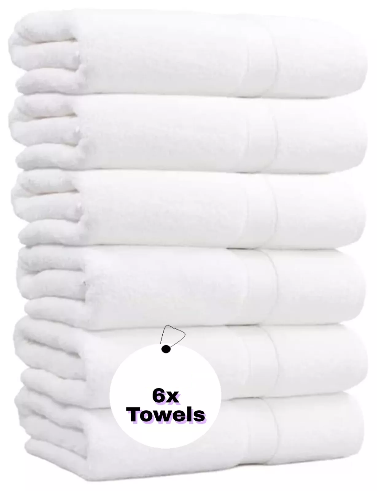 Pack of 6 soft Egyptian cotton hand towels