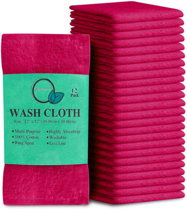 High Quality Egyptian Cotton-12 Pack of Flannel Washcloths -Super Soft - Towelsbay