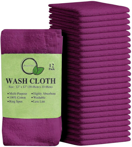 High Quality Egyptian Cotton-12 Pack of Flannel Washcloths -Super Soft - Towelsbay