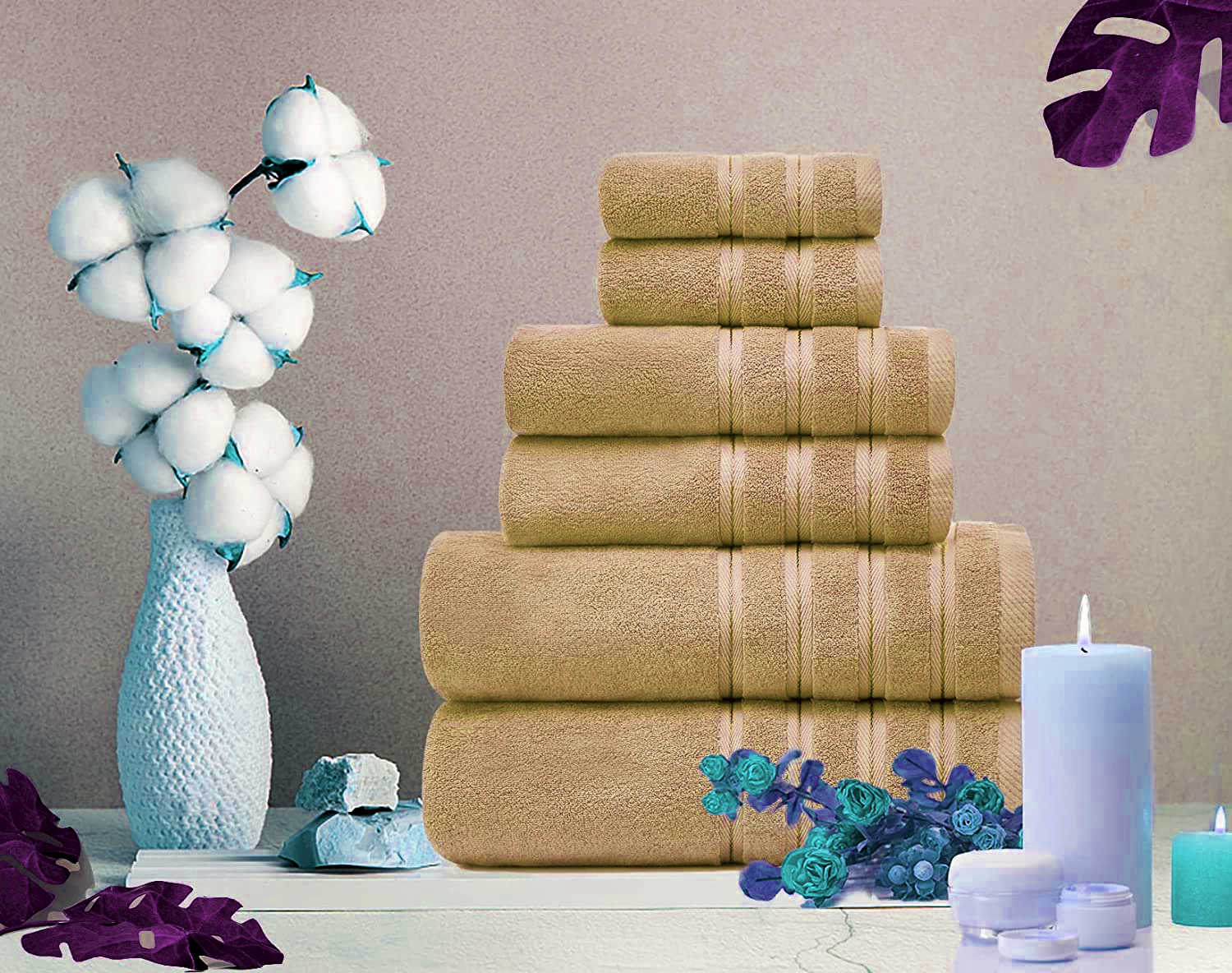 Luxury Premium Quality 8pc Towels Set 100% Egyptian Cotton 800GSM - Towelsbay