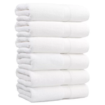 Pack of 6 Luxury Soft Skin Friendly White Hand Towel 100% Egyptian Cotton 500GSM - Towelsbay