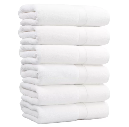 Pack of 6 Luxury Soft Skin Friendly White Hand Towel 100% Egyptian Cotton 500GSM - Towelsbay