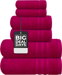 Egyptian Cotton 2 Face Cloths, 2 Hand Towels, 2 Bath Towels - 6 Piece 700GSM Towel Bale