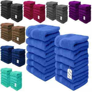 12x Luxury Face Cloth 100% Egyptian Cotton Soft Flannel Wash Cloth - Towelsbay