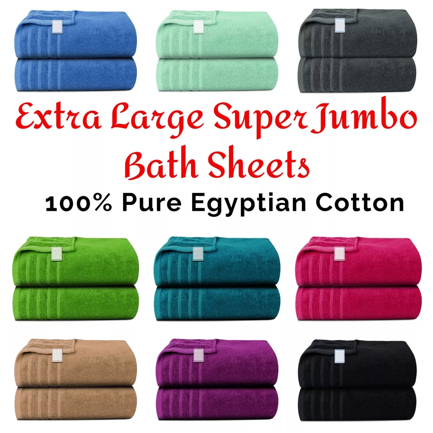 90x170cm Extra Large Jumbo Bath Sheets, Pack of 2/4 Super Soft Bath Towels Sheet - Towelsbay