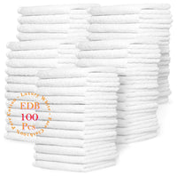 Pack of 6 Luxury White Face Cloth Towels 100% Egyptian Cotton Soft Flannel Wash Cloths Towel