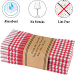 100% Cotton Checkered Terry Towels - Soft, Super Absorbent for Kitchen Use