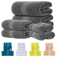 Egyptian Cotton 8 Piece Bale Set 800GSM - 4 Face Cloths, 2 Hand Towel, 2 Bath Towel