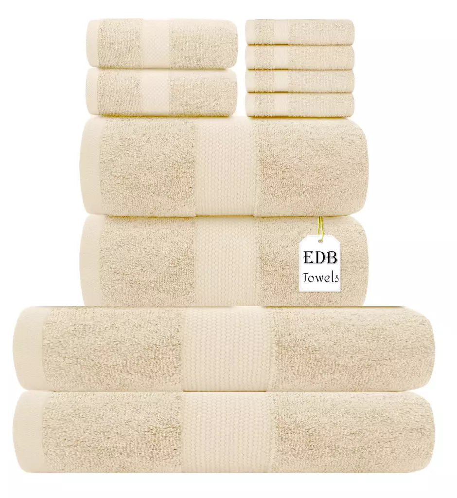 Egyptian Cotton 8 Piece Bale Set 800GSM - 4 Face Cloths, 2 Hand Towel, 2 Bath Towel