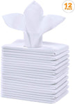 Table Linen 100% Egyptian Cotton 250 TC - 12 Pieces White Cotton Napkins
