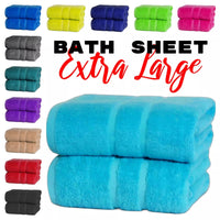 2x Luxury Extra Large Jumbo Bath Sheet Towels 100% Egyptian Cotton 600GSM Towels 100 x 200cm - Towelsbay