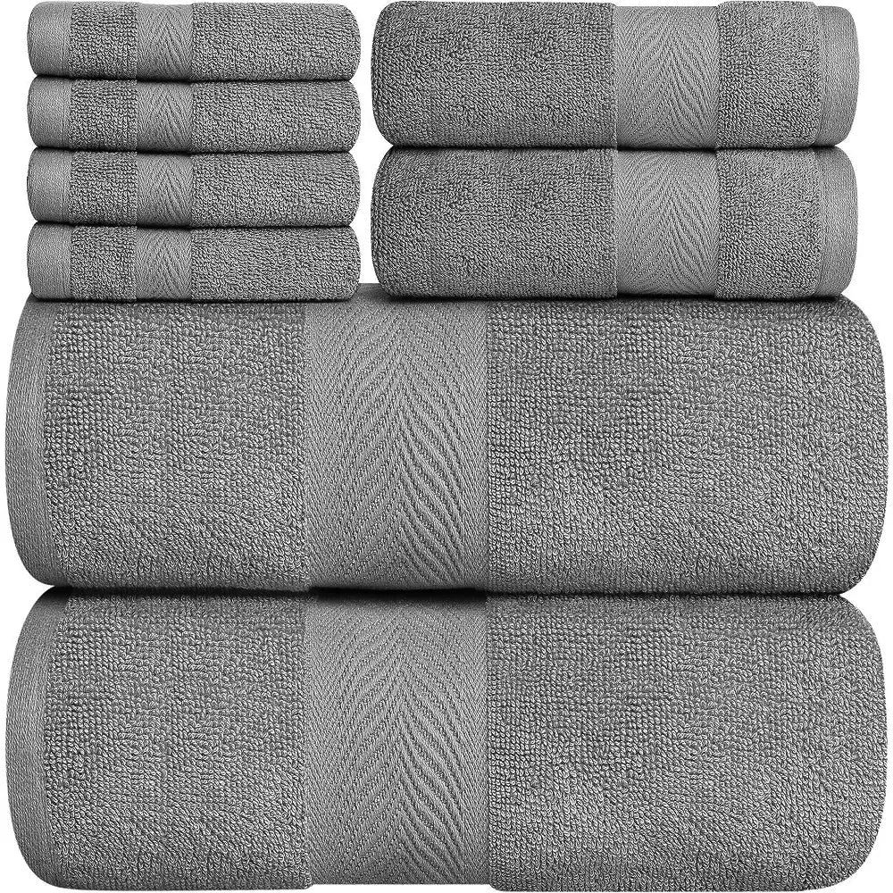 8 Pcs Towel Bale Set 100% Egyptian Cotton Face, Hand Towel, Big Bath Towel 600GSM - Towelsbay