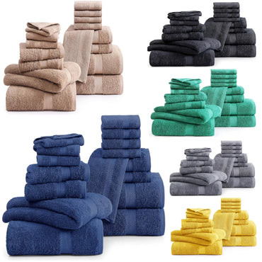 6x Soft Large Hand Bath Towels luxury 100% Egyptian Cotton 800GSM - Towelsbay