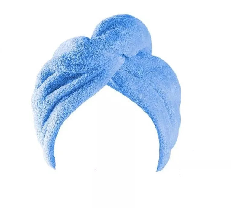 HAIR TOWEL WRAP 3 PACK HAIR TOWEL TURBINE COTTON SHOWER HAT CAP QUICK DRY - Towelsbay