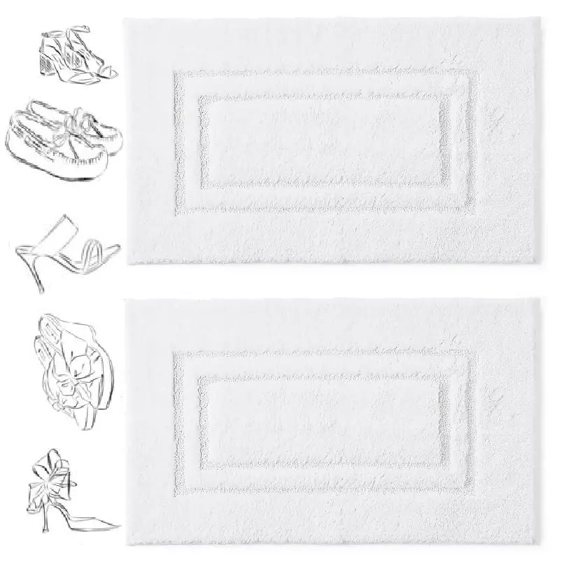 Pack of 2 Luxury Bath Mat Set Super Soft 750-GSM Washable Bath Mat - Towelsbay