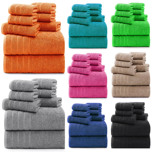 Indulge in Luxury with Our 100%Egyptian Cotton 8 Piece Towel Set 500GSM - Towelsbay