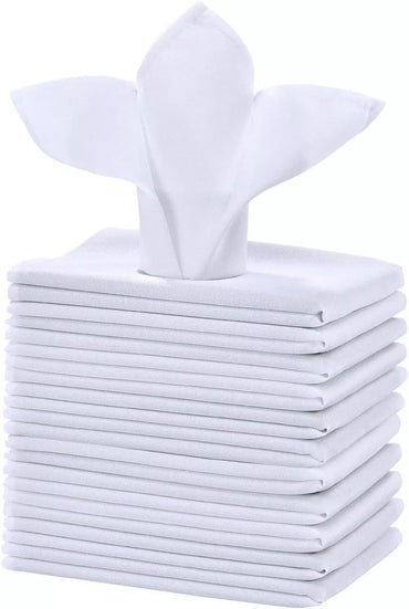 300 Pcs Cotton Cloth Napkins 250TC Hotel Quality Wedding Party Large Size White Napkin - Towelsbay