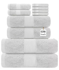 Egyptian Cotton 8 Piece Bale Set 800GSM - 4 Face Cloths, 2 Hand Towel, 2 Bath Towel