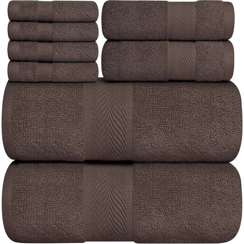 8 Pcs Towel Bale Set 100% Egyptian Cotton Face, Hand Towel, Big Bath Towel 600GSM - Towelsbay