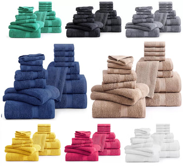 6x Soft Large Hand Bath Towels luxury 100% Egyptian Cotton 800GSM - Towelsbay