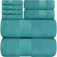 8 Pcs Towel Bale Set 100% Egyptian Cotton Face, Hand Towel, Big Bath Towel 600GSM - Towelsbay