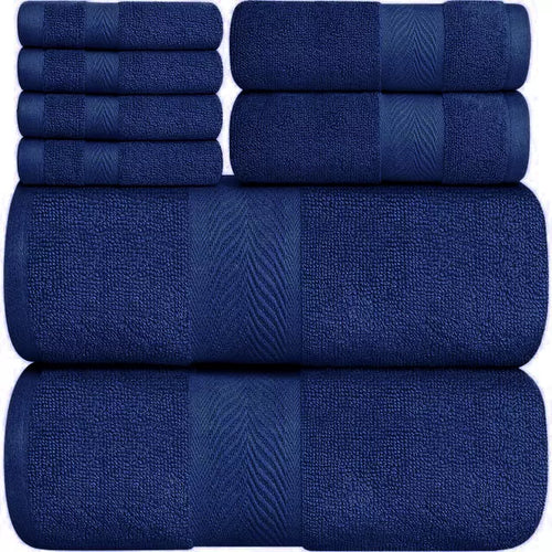 8 Pcs Towel Bale Set 100% Egyptian Cotton Face, Hand Towel, Big Bath Towel 600GSM - Towelsbay