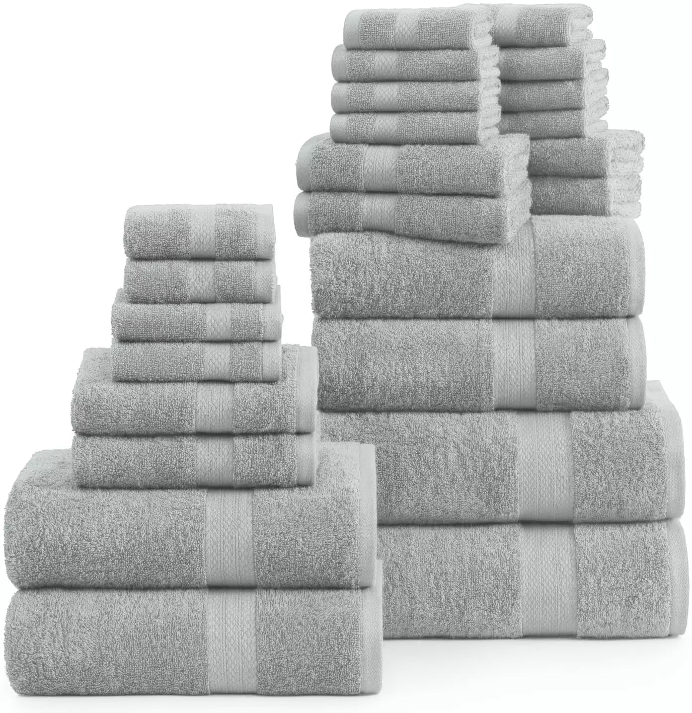 100% Egyptian Cotton 2 Hand Towels, 2 Bath Sheets 2 Bath towels 2 Face Cloth - 8 Piece 800GSM Towel Bale