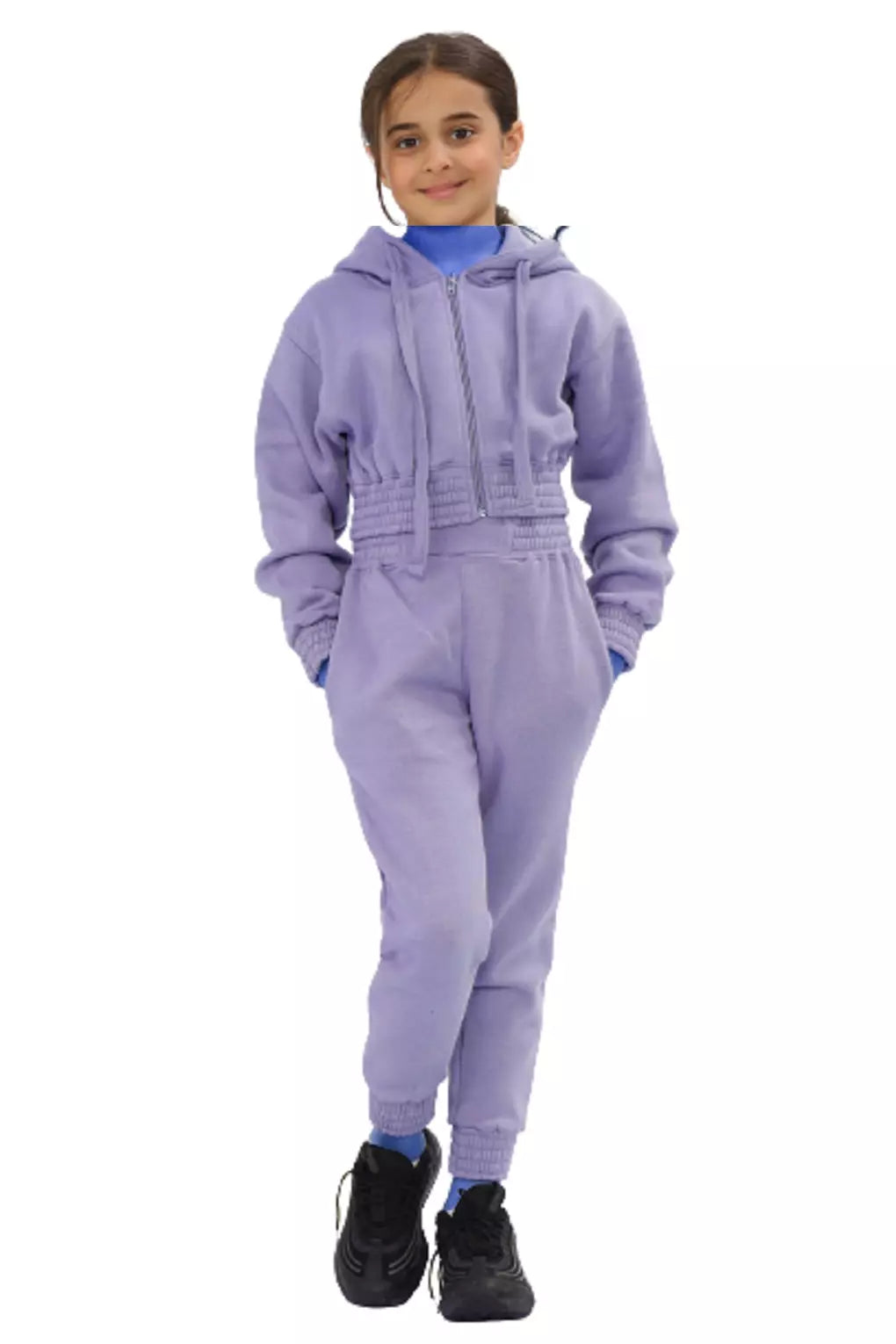 Kids Girls Tracksuit Hoodie, Kids and Teens Crop Tracksuit Set Casual - Towelsbay