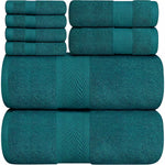 8 Pcs Towel Bale Set 100% Egyptian Cotton Face, Hand Towel, Big Bath Towel 600GSM - Towelsbay