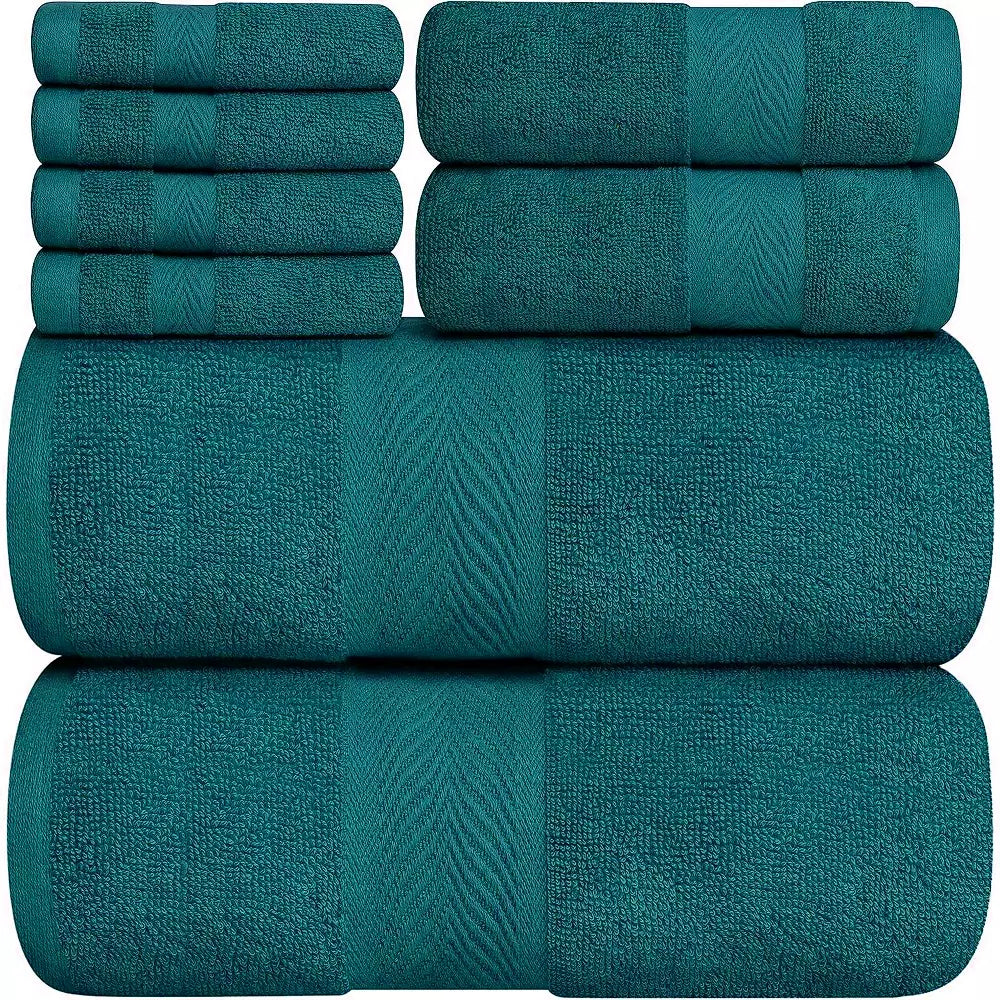 8 Pcs Towel Bale Set 100% Egyptian Cotton Face, Hand Towel, Big Bath Towel 600GSM - Towelsbay