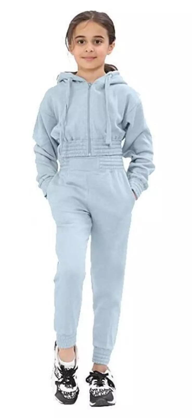 Kid Girls Tracksuit, Top Bottoms Jogger Set, Zipper Hoodie - Towelsbay