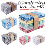 10X Cotton Kitchen Towels - Jumbo Check Design