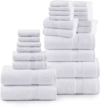 100% Egyptian Cotton 2 Hand Towels, 2 Bath Sheets 2 Bath towels 2 Face Cloth - 8 Piece 800GSM Towel Bale
